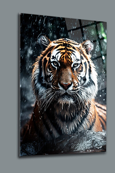 glassartdesign Pictură din sticlă Lion 2 Pictură decorativă cu animale Pictură pentru salon Pictură modernă