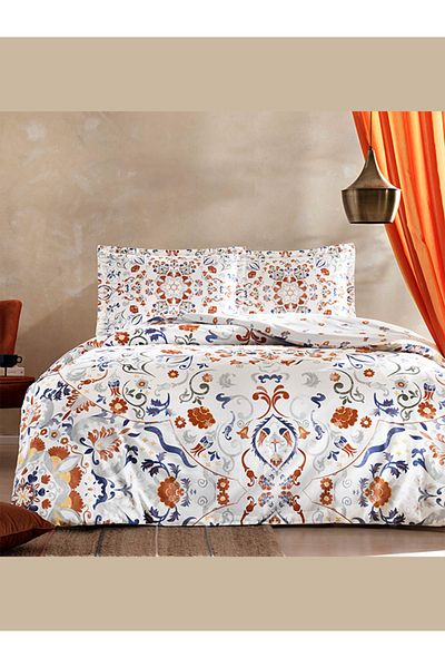 Taç Σετ Παπλωματοθήκη από βαμβακερό σατέν Viola Tile Double