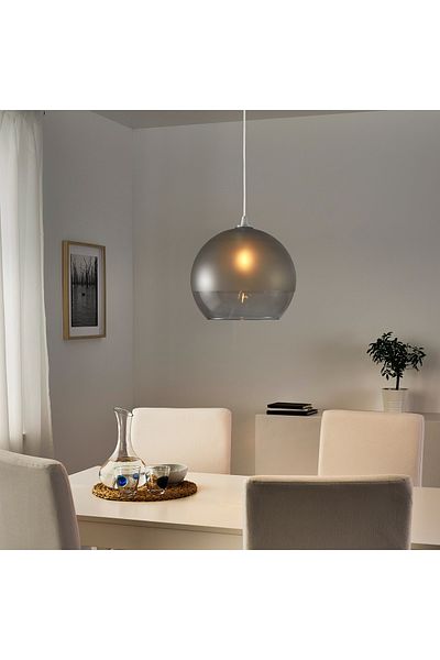 erorex Pendant lamp shade, frosted glass/grey, 30 cm