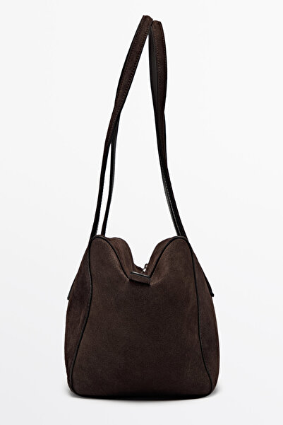 Massimo Dutti Süet deri çapraz askılı çanta