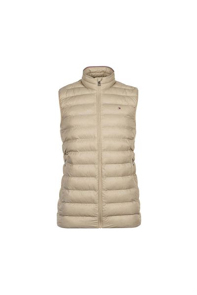 Tommy Hilfiger Beige Men's Vest - Quilted, Zip-Up, Regular Fit Mw0Mw37677-Rbt