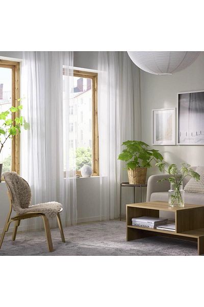 erorex Net curtains, 1 pair, with rod pocket/white, 280x300 cm