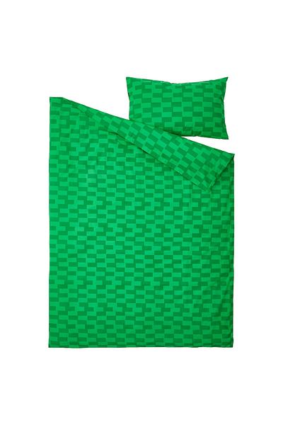 erorex غطاء لحاف وغطاء وسادة، أخضر/منقوش، 150×200/50×80 سم