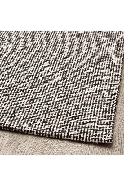 erorex Rug, flatwoven, black/natural, 80x150 cm