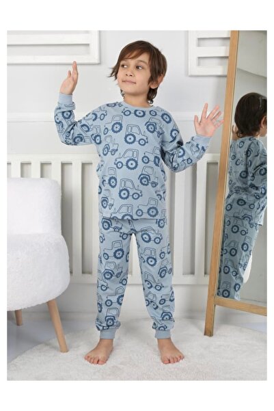 İsobel Kids Erkek Çocuk %100 Pamuklu Traktör Desenli Pijama Takımı