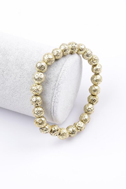 Alibaba Doğaltaş سوار من الحجر الطبيعي باللون الذهبي مقاس 8 مم