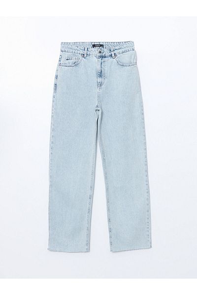 LC Waikiki Xside Blue High Waist Straight Fit Women's Jean Pants