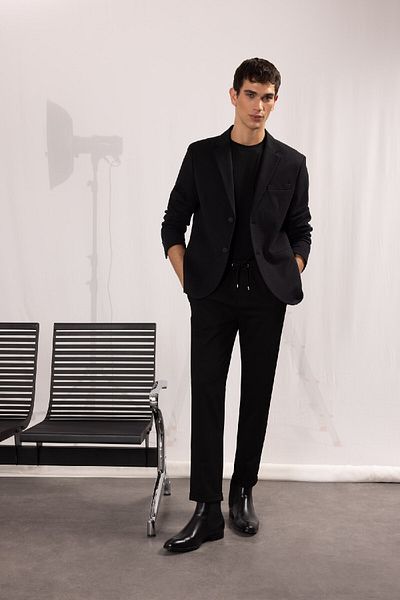 DeFacto Gabardine Jogger υφασμάτινο παντελόνι με διπλό πόδι ελαστική μέση με τσέπες Y2651az24au