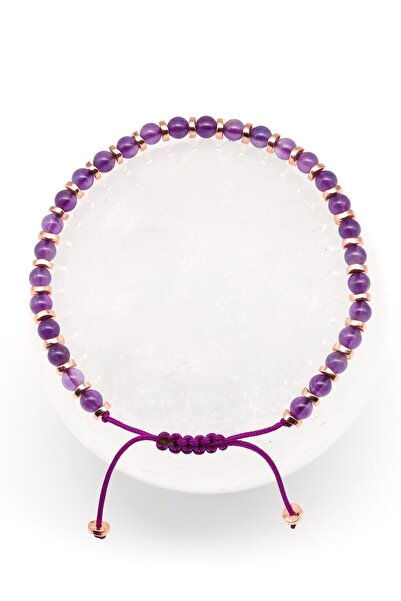 Alibaba Doğaltaş سوار محبوك من حجر الجمشت الطبيعي