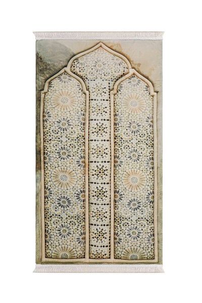 Bursa İpek Beige Quilted Sponge Prayer Rug