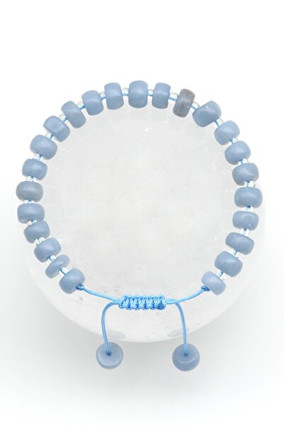 Alibaba Doğaltaş Anjelite Natural Stone Macrame Knitted Bracelet Unshaped Cut