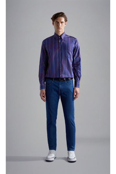 PAUL&SHARK Ανδρικό υφαντό ύφασμα κανονικής μέσης, ίσιο μοντέλο ανοιχτό μπλε τζιν C0P4020-001