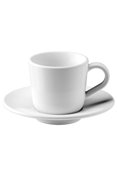 Generic Espresso cup and saucer, white, 6 cl
