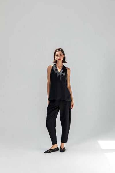 KAMEYA Back Lace Detail Bluz 25S10725