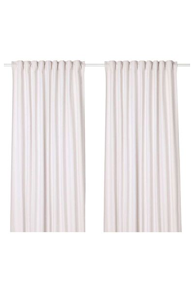 erorex Curtains, 1 pair, with heading tape/beige, 145x300 cm