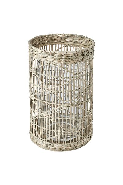 erorex Lantern for block candle, handmade sedge