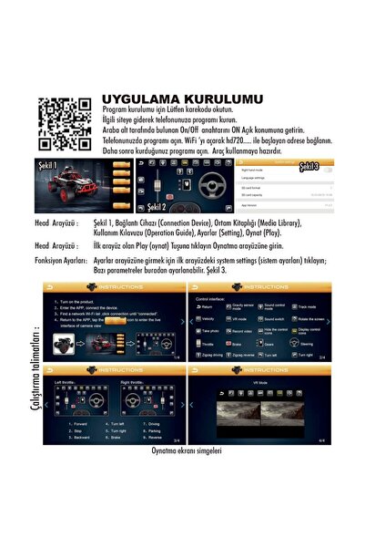 Genel Markalar Kumandalı Şarjlı Kameralı Off Road Araba Full Fonksiyon Kumandalı Araba