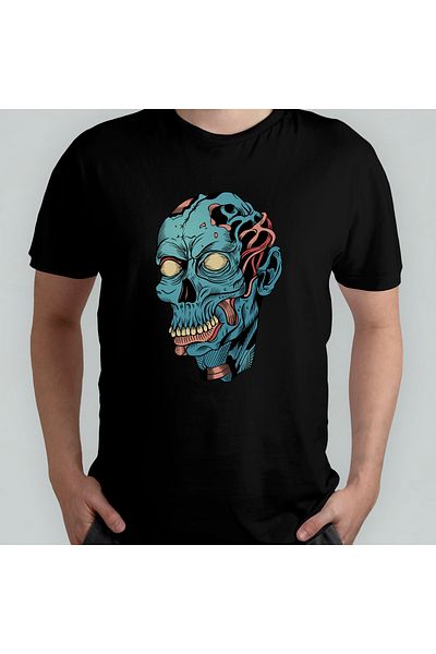 Pixxa Zombie Zombie Walking Dead 100% βαμβακερό μπλουζάκι με λαιμόκοψη μοντέλο 9