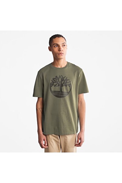 Timberland Men's Kennebec River Tree Logo Dark Green t Shirt