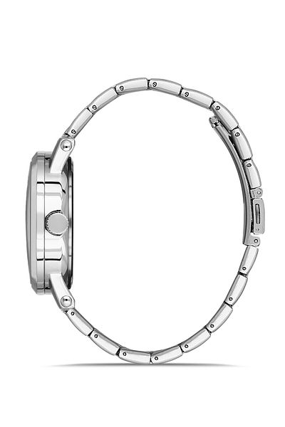 Romanson Tm0334Mm1Wb15B Steel Cord Calendar Silver Color Roman Numeral Men's Wristwatch