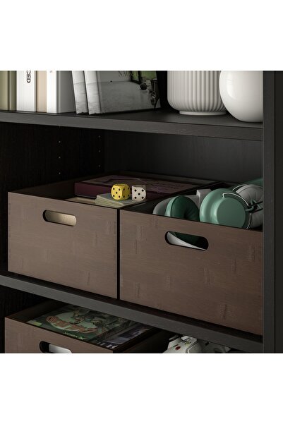 erorex Storage box, dark bamboo, 24x32x15 cm