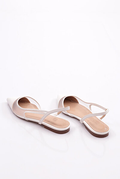 DGN Kadın Arkadan Bağlamalı Babet Beyaz 92221085