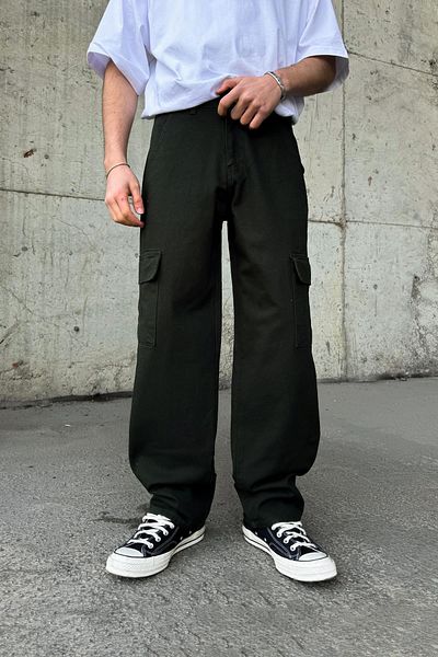 Flaw Wear Cargo Pocket Regular Dark Green Trousers