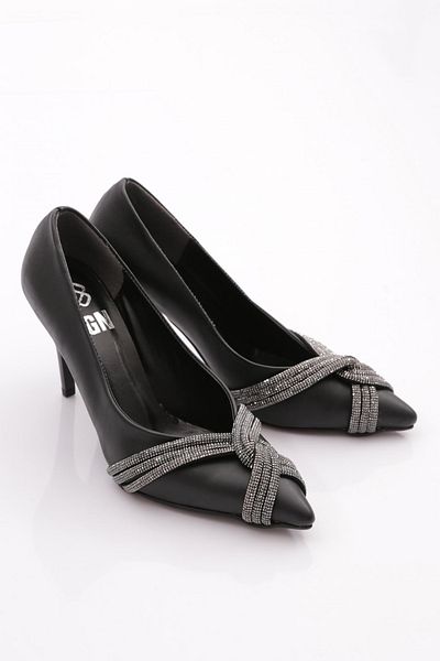 DGN Ysf-06 Pantofi de seară pentru femei, argintii, cu bandă răsucită