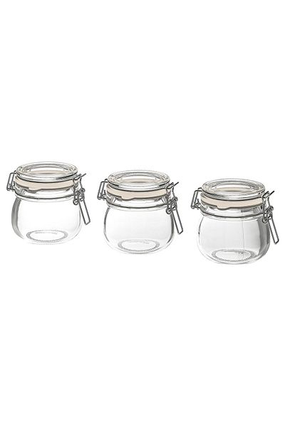 erorex Jar with lid, clear glass, 13 cl