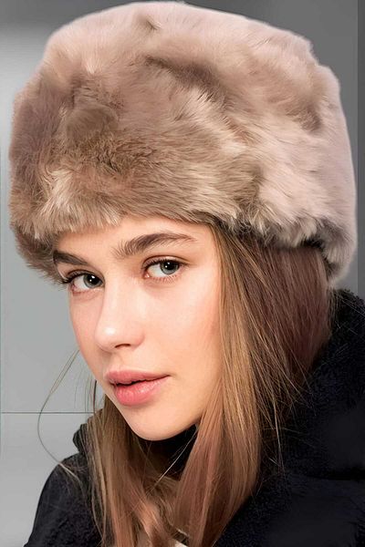 Trenderrs Дамска шапка калпак от изкуствена кожа
