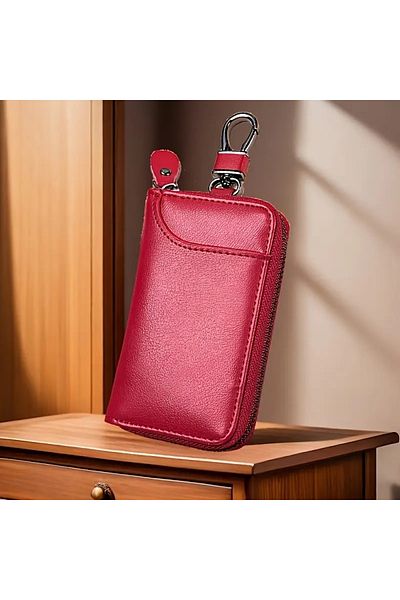 TATA CRAFT Faux Leather Men's Wallet with Key Ring and Carabiner