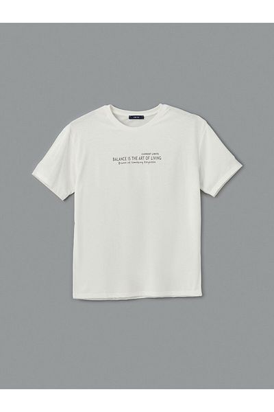 LC Waikiki New Season Crew Neck εμπριμέ χτενισμένο βαμβακερό ανδρικό Tisort - S5KV30Z8