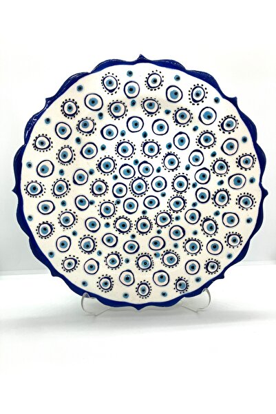 Store Nazar Boncuklu Handmade 25 cm Sunum Tabağı