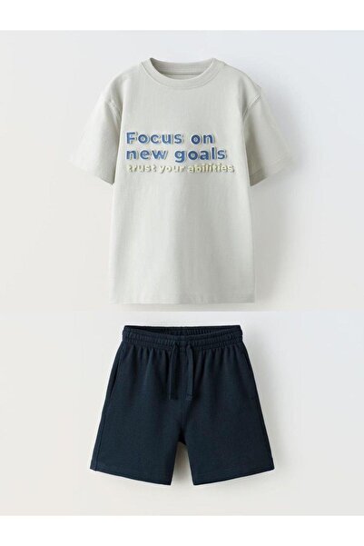 minibambi Релефна тениска за момче, тъмносиня