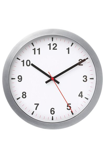 erorex Wall clock, silver-colour, 28 cm