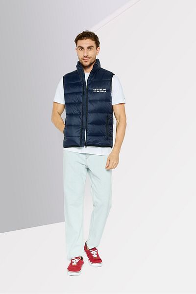 Hugo Boss Men Quilted Vest Jacket, Navy Blue