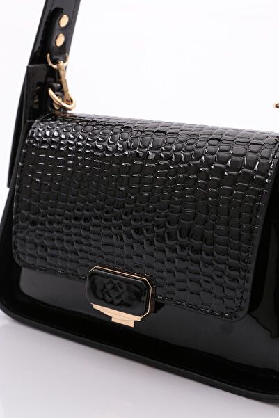 DGN Kadın Kolonlu Büyük Saplı Çanta Siyah Fasulye 7153555