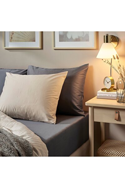 erorex Fitted sheet, dark grey, 160x200 cm