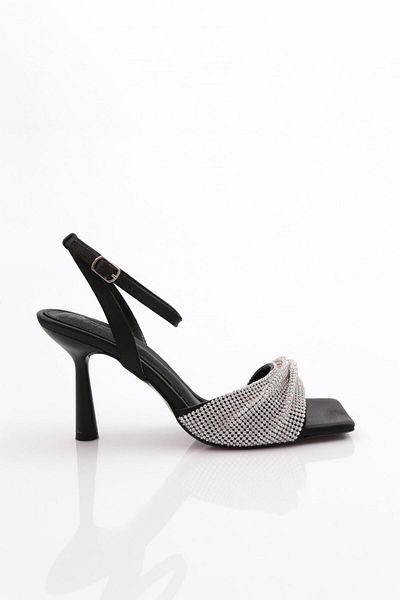 DGN Pantofi de seară pentru femei din satin negru - 84262821