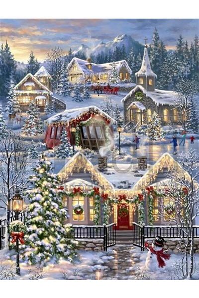 pixartsanat Christmas Preparations 45X55 Pixart Art Diamond Mosaic Painting Diamond Turkey