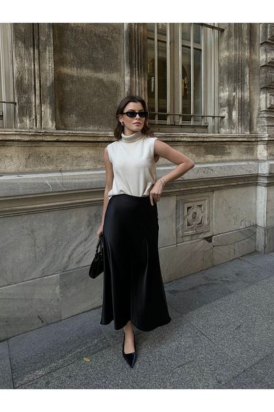 VOLT CLOTHİNG Crep-Satin-Rock für Frauen