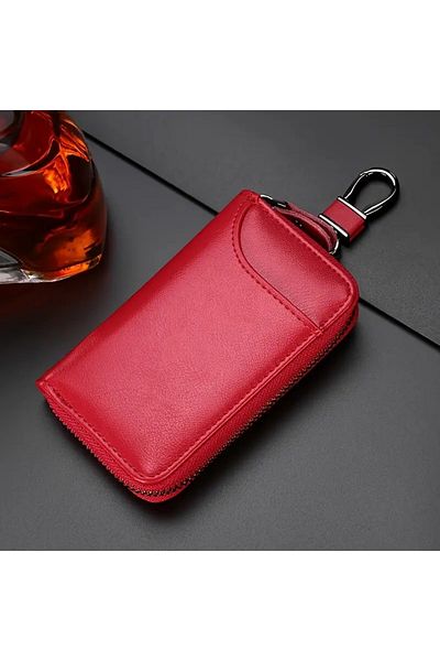 TATA CRAFT Faux Leather Men's Wallet with Key Ring and Carabiner