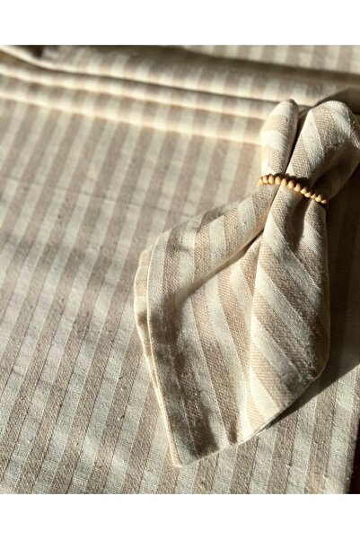 Elegancembroidery Keten Çizgili Runner,, 40 x 110 cm