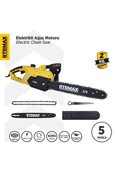 Rtrmax RTM9040 Elektrikli Ağaç Kesme Motoru 2000 W 40 cm Pala