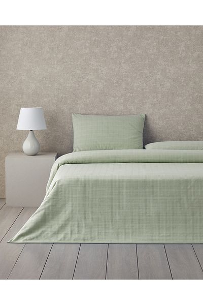 English Home Breezy Cotton Plaid Double Duvet Cover Set 200X220 cm Green