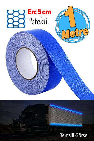 Badem10 5 cm Reflective Warning Tape - 1 Meter Strip Tape - Blue Color
