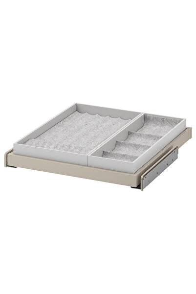 Generic Pull-out tray with insert, grey-beige/light grey, 50x58 cm
