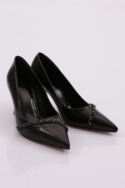 DGN 30910 Women's Chain Detailed Heeled Shoes