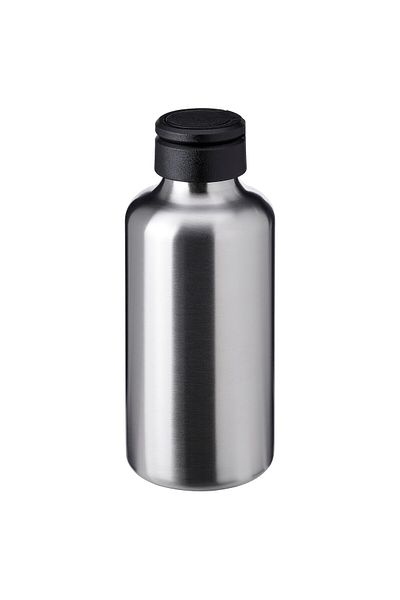 erorex Water bottle, stainless steel/black, 0.7 l
