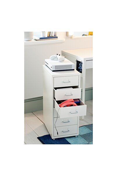 erorex وحدة أدراج على عجلات، أبيض، 28×69 سم